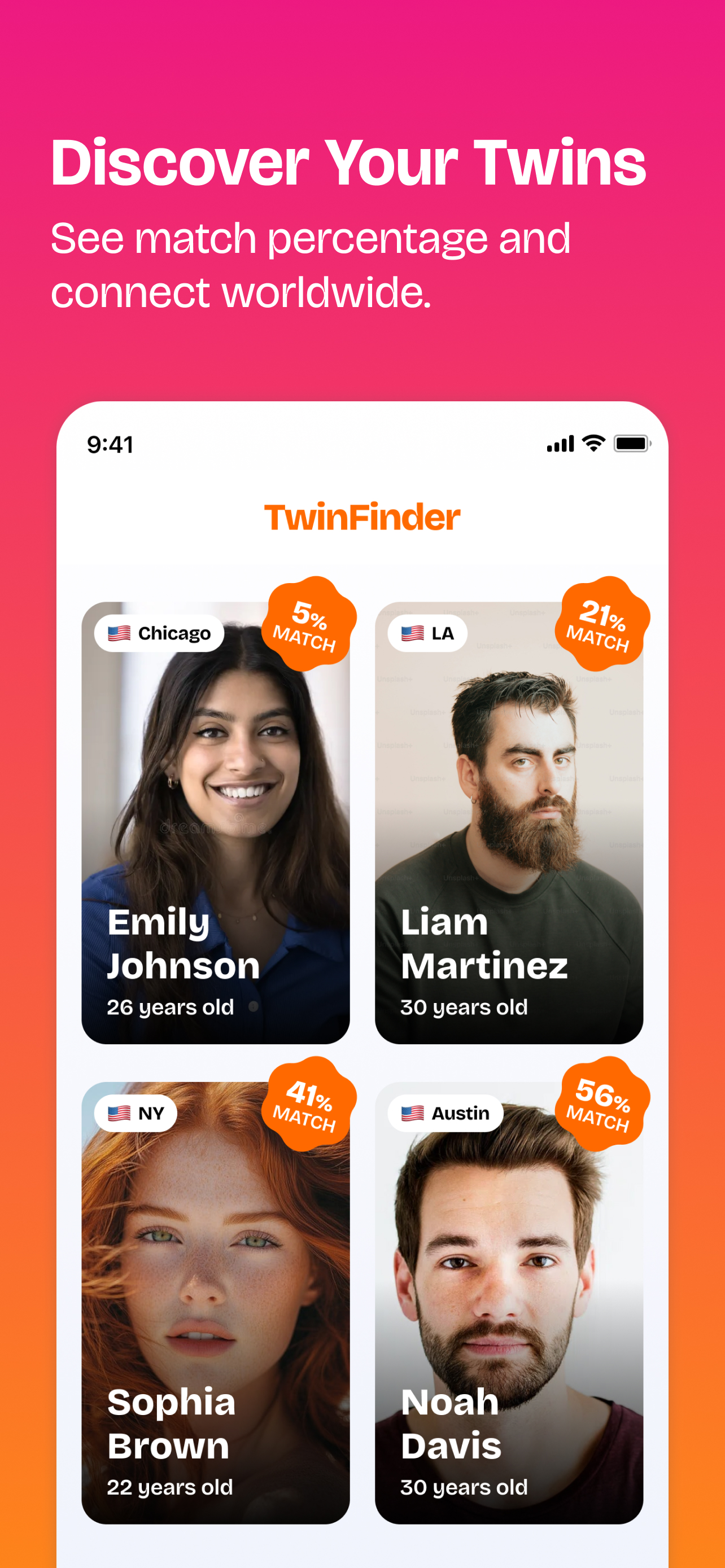 TwinFinder Discover Matches